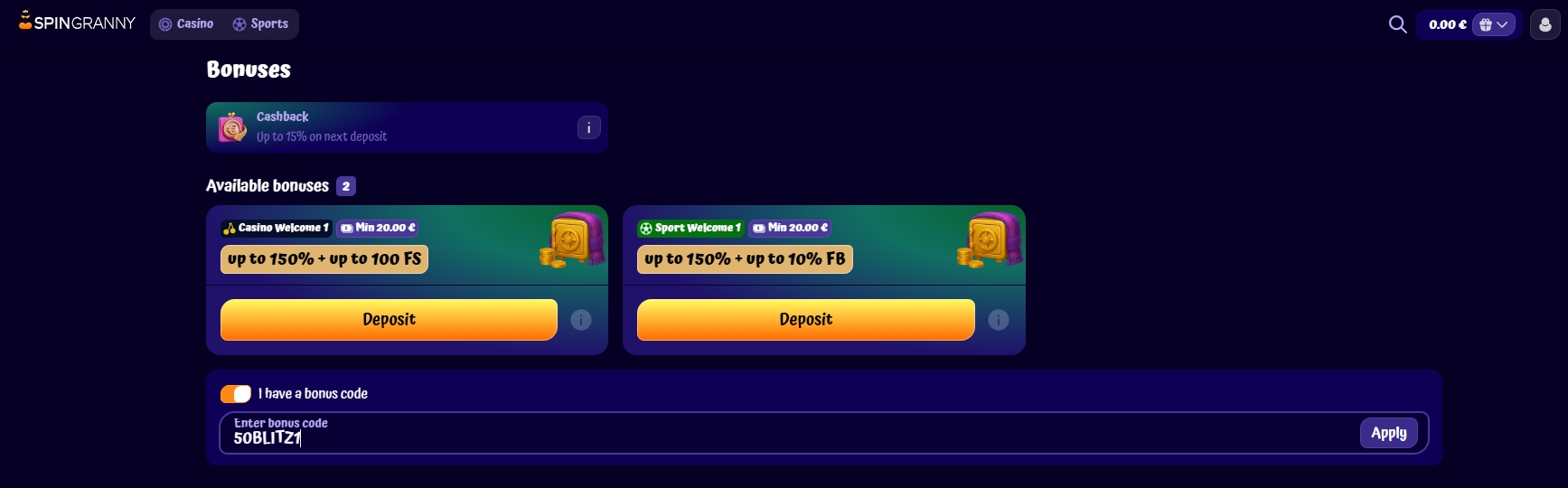 Spingranny - 50 Giri Gratuiti